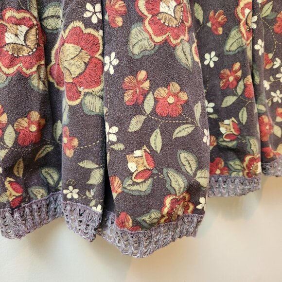 Brown floral high waist skirt / S - Picture 5 of 7